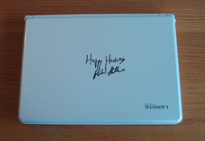 Happy Hacking! Lemote YeeLoong autographed by rms